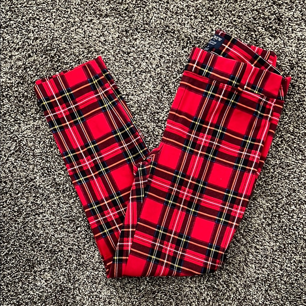 Jcrew Red Winnie Pant in Red Plaid, Size 2